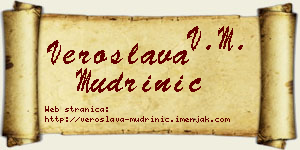Veroslava Mudrinić vizit kartica